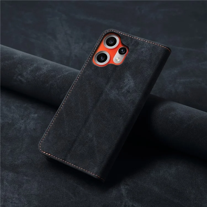 A-One Brand - Nothing CMF Phone 2 Pro Plånboksfodral Jeans Cloth Texture - Svart