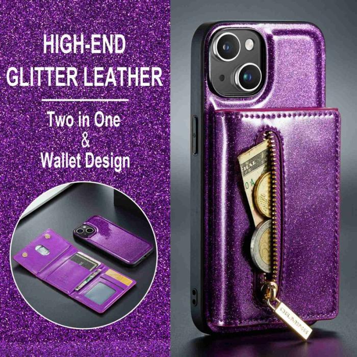 DG.MING - DG.MING M3 Series Mobilskal till iPhone 14 Plus 2-i-1 Glittrig Lila