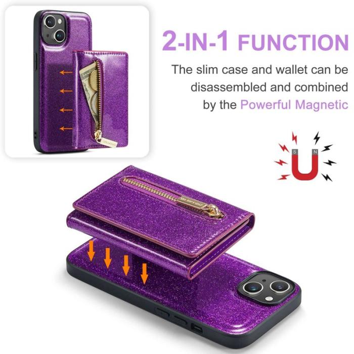 DG.MING - DG.MING M3 Series Mobilskal till iPhone 14 Plus 2-i-1 Glittrig Lila