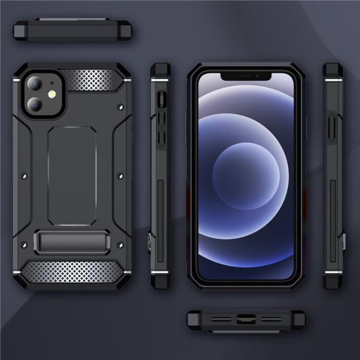A-One Brand - iPhone 12/12 Pro Mobilskal Kickstand Shockproof - Svart