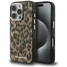 KARL LAGERFELD - Karl Lagerfeld Mobilskal till iPhone 16 Pro Max MagSafe IML Leopard - Brun