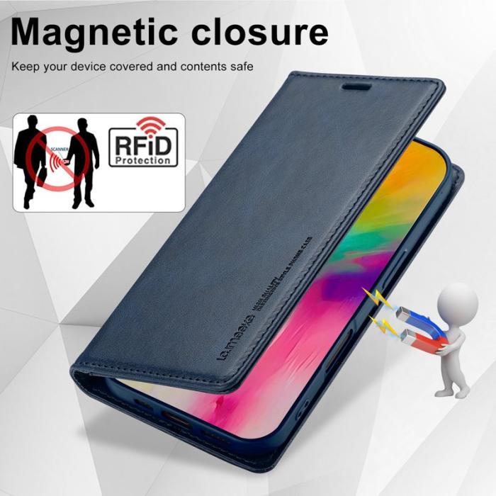 LC.imeeke - LC.IMEEKE iPhone 16 Plus Plånboksfodral Konstläder - Blå