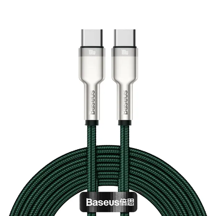 Baseus Cafule 100W USB-C kabel grön Galaxy S25 skärmskydd