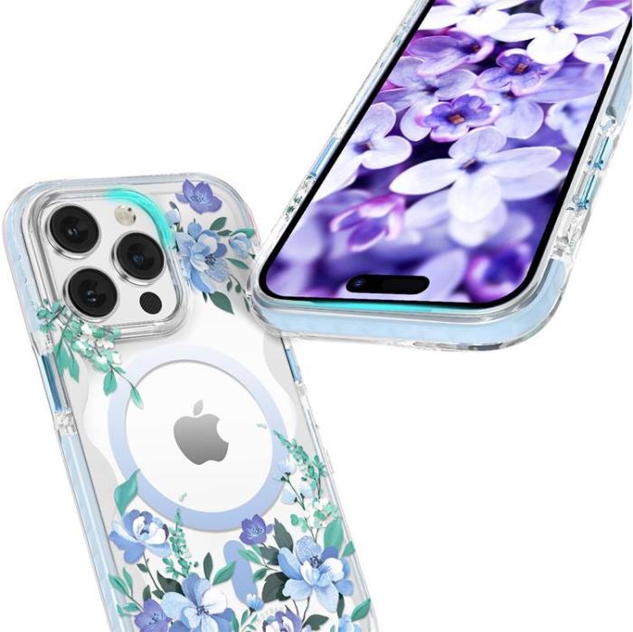 Kingxbar - Kingxbar iPhone 14 Plus Skal Magsafe Flora - Orchid