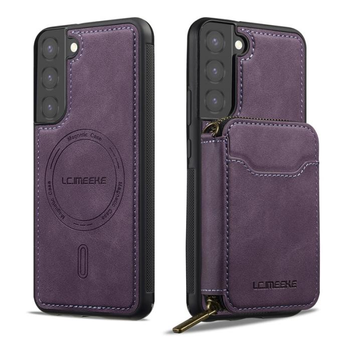 LC.imeeke - LC.IMEEKE L6 för Samsung Galaxy S21 FE 5G Konstläder Plånboksfodral - Lila