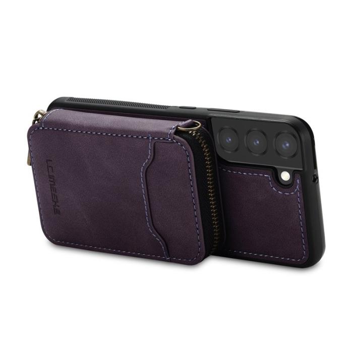 LC.imeeke - LC.IMEEKE L6 för Samsung Galaxy S21 FE 5G Konstläder Plånboksfodral - Lila