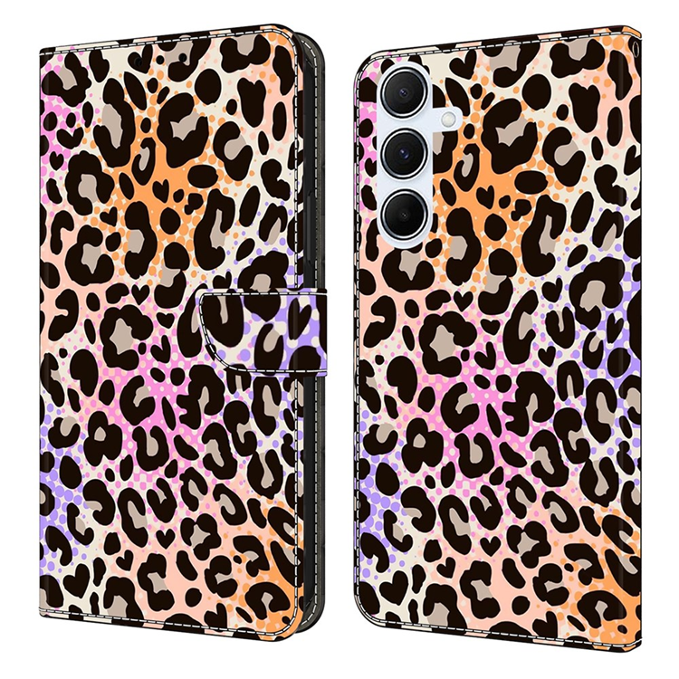 Galaxy A17/A26 Plånboksfodral Konstläder Pattern Printing (Svart/Lila) | 2353 | AlltMobil