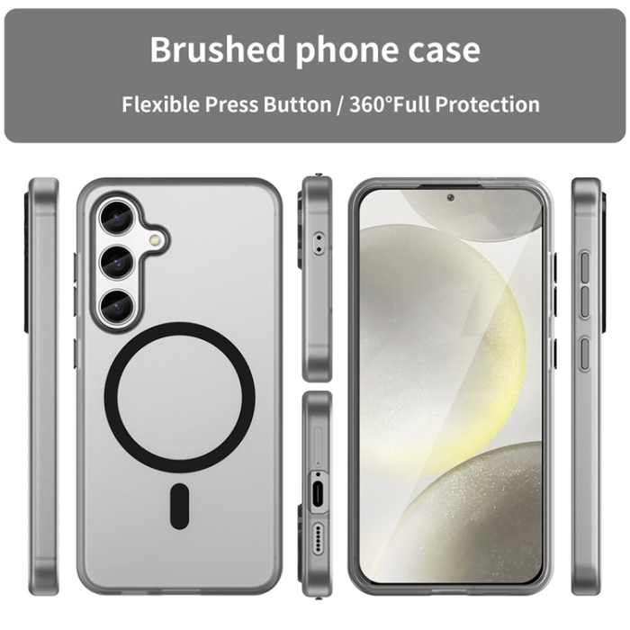 A-One Brand - Galaxy S25 Plus/S24 Plus Mobilskal MagSafe Frost - Svart