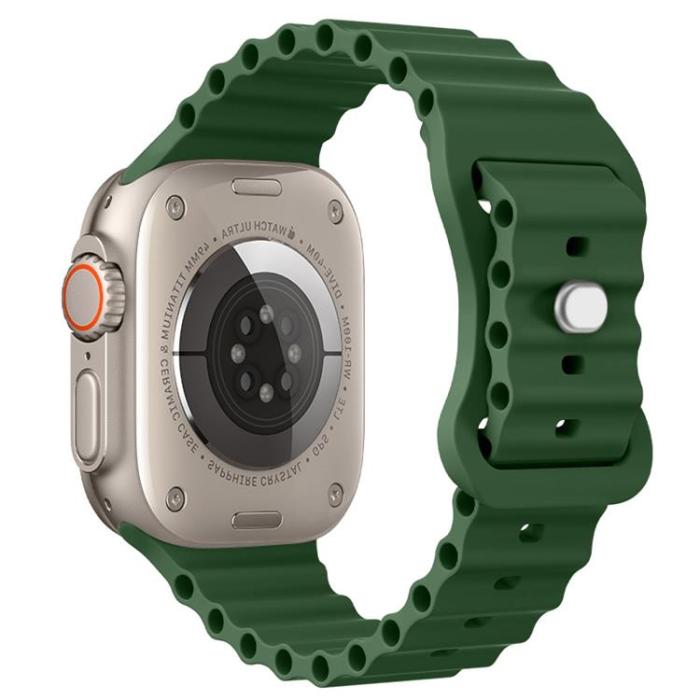 A-One Brand - Apple Watch 4/5/6/7/8/SE/Ultra (49/45/44/42mm) Silikon Ocean Band - Mörkgrön