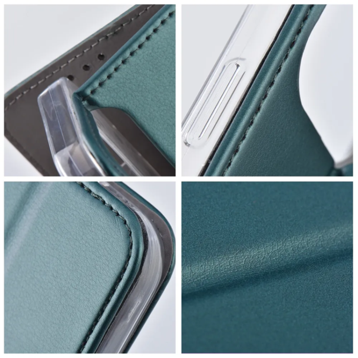 OEM - Xiaomi Redmi Note 14 Plånboksfodral Smart Magneto - Mörkgrön