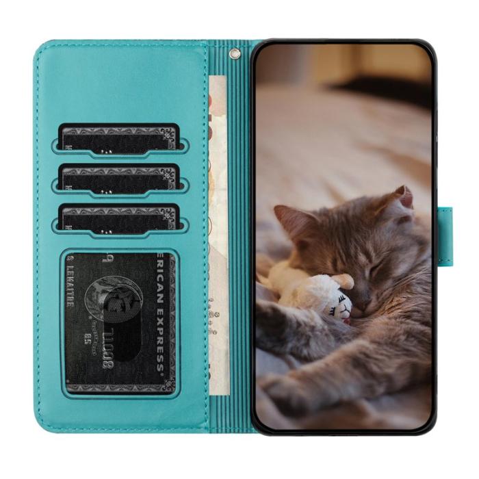 OEM - Wall Cats Samsung Galaxy S26 Fodral Äkta Läder - Blå