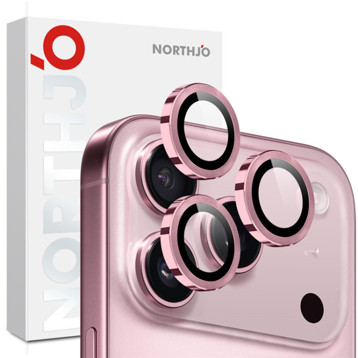 NORTHJO - Northjo iPhone 17 Pro/17 Pro Max Härdat Glas Kameraskydd - Rosa