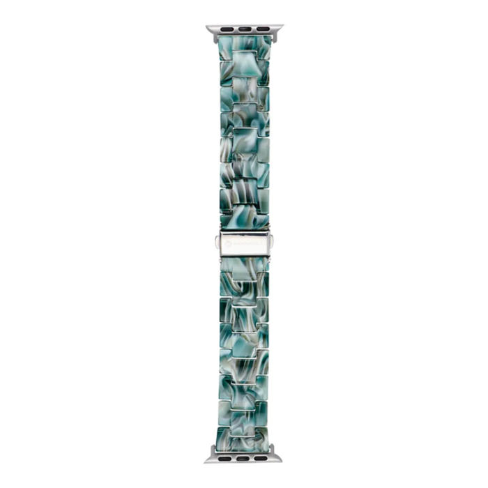 Forcell - Forcell Apple Watch (38/40/41) Armband Resin Marble - Grön