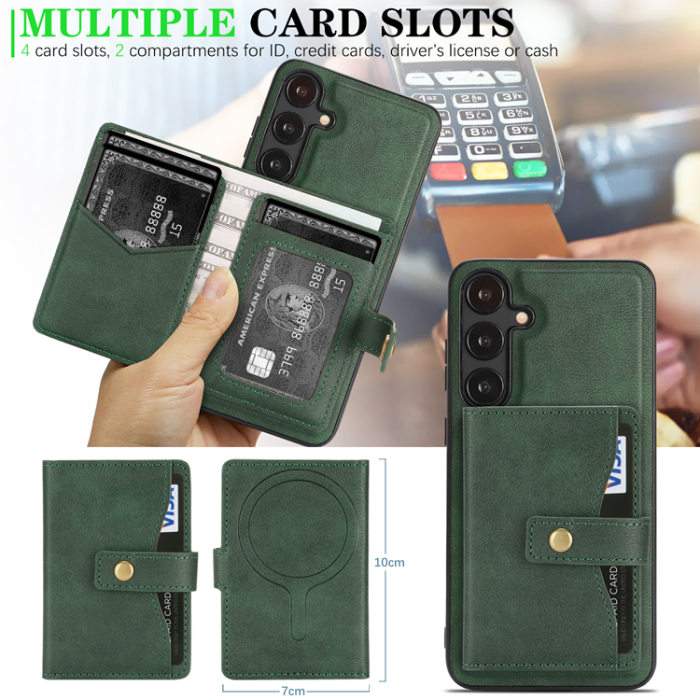 A-One Brand - Galaxy S25 Mobilskal MagSafe Detachable Korthållare Kickstand