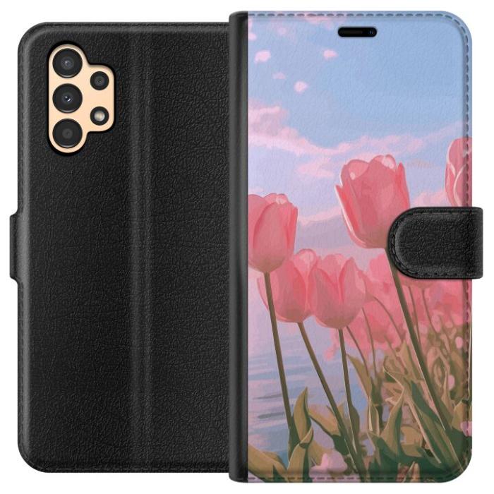 iSecrets - Plånboksfodral till Samsung Galaxy A13 med Rosa Tulpaner