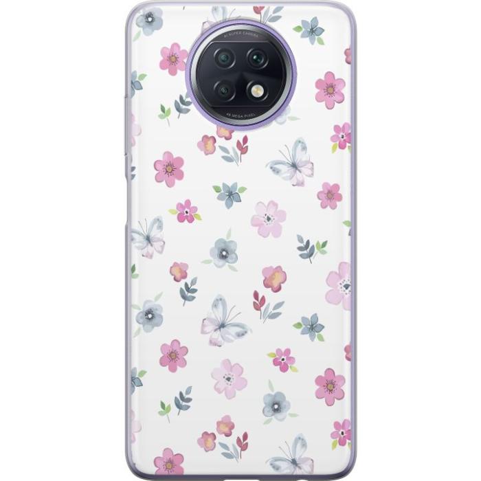 iSecrets - Mobilskal till Xiaomi Redmi Note 9T med Blommor och fjärillar
