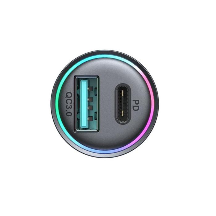 Joyroom - Joyroom Mini Billaddare USB-A/USB-C 60W - Svart