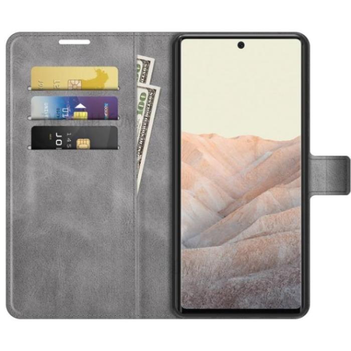 A-One Brand - Google Pixel 7 Pro Plånboksfodral Drop-Proof PU Läder - Grå