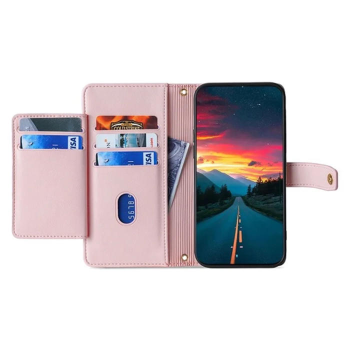 A-One Brand - Galaxy Xcover 7 Pro Konstläder Plånboksfodral med 2 Rem - Rosa