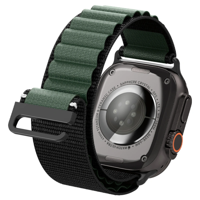 Spigen - Spigen Apple Watch (44/45/46/49mm) Armband WBF1 - Svart/Grön