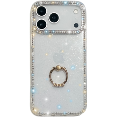 A-One Brand - iPhone 17 Pro Max Mobilskal Rhinestone Edge Ring Kickstand