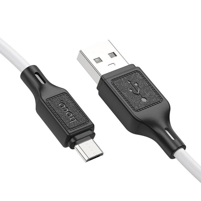 Hoco - HOCO USB-A - Micro-USB Kabel 1m 2.4A X90 - Vit