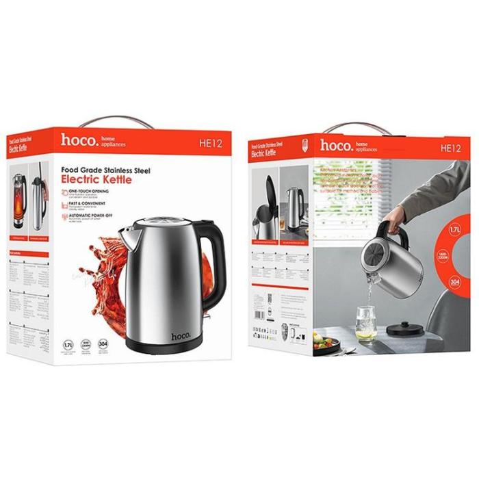 Hoco - Hoco Elektrisk Vattenkokare 1.7L Rostfritt Stål HE12