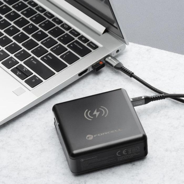Puro - FORCELL 6in1 Snabbladdare 45W USB-C/USB-A Powerbank 15000mAh