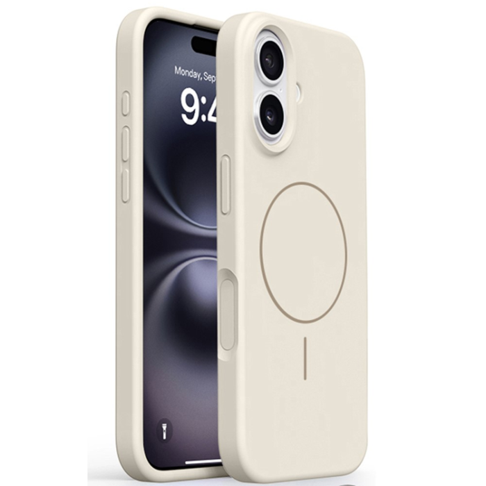 A-One Brand - iPhone 16 Mobilskal MagSafe Liquid Silikon Microfiber Lining - Antikvit