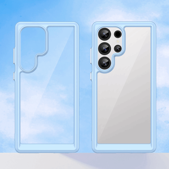 OEM - Galaxy S25 Ultra Mobilskal Outer Space med Ram - Blå