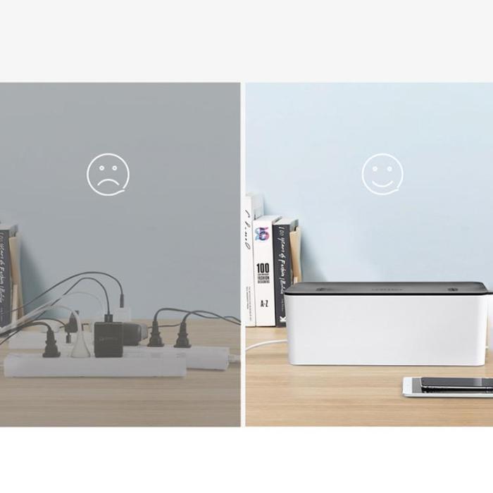 Ugreen - Ugreen kabelorganisator box skena hållare S 27,8x13x12,8cm - Svart