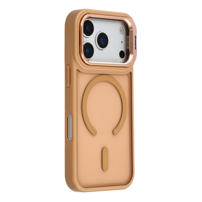 A-One Brand - iPhone 17 Pro Mobilskal MagSafe Lins Kickstand - Ökenguld