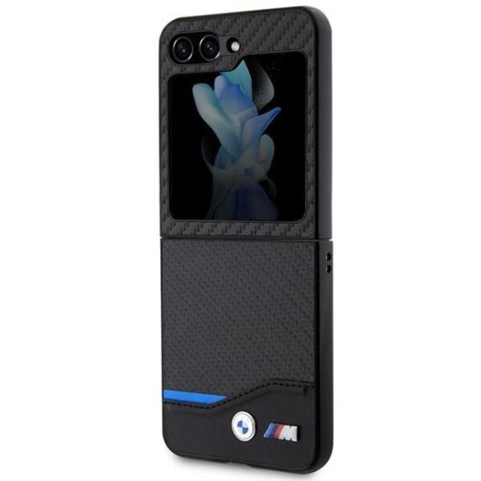 BMW - BMW Galaxy Z Flip 5 Mobilskal Läder Carbon - Svart
