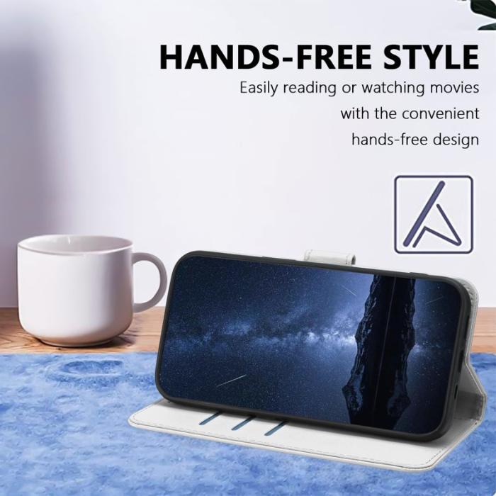 OEM - Samsung Galaxy A37 Fodral KonstLäder Ställfunktion - Silver