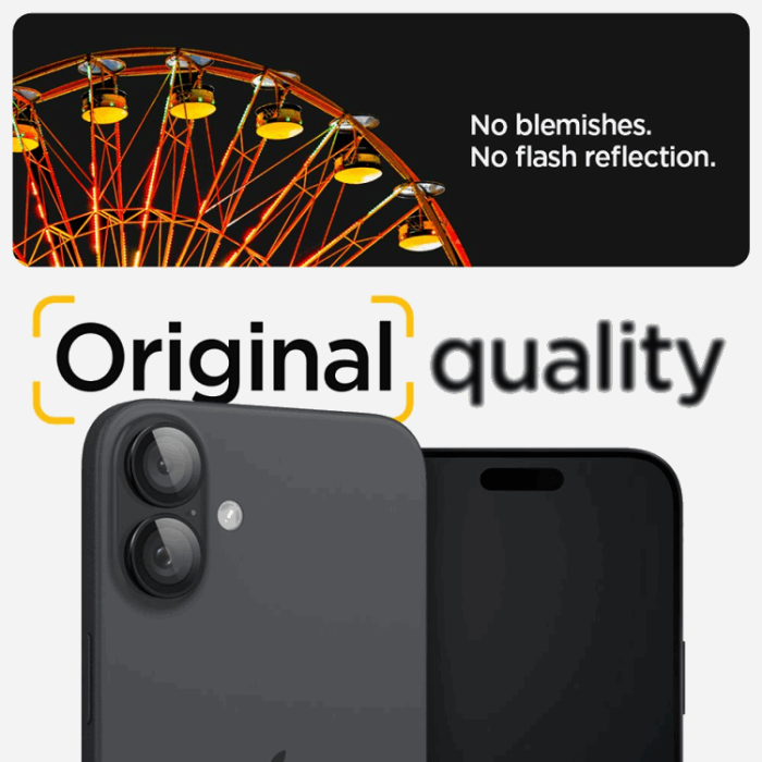 Spigen - [2-Pack] Spigen iPhone 16/16 Plus Kameralinsskydd Härdat glas EZ Fit