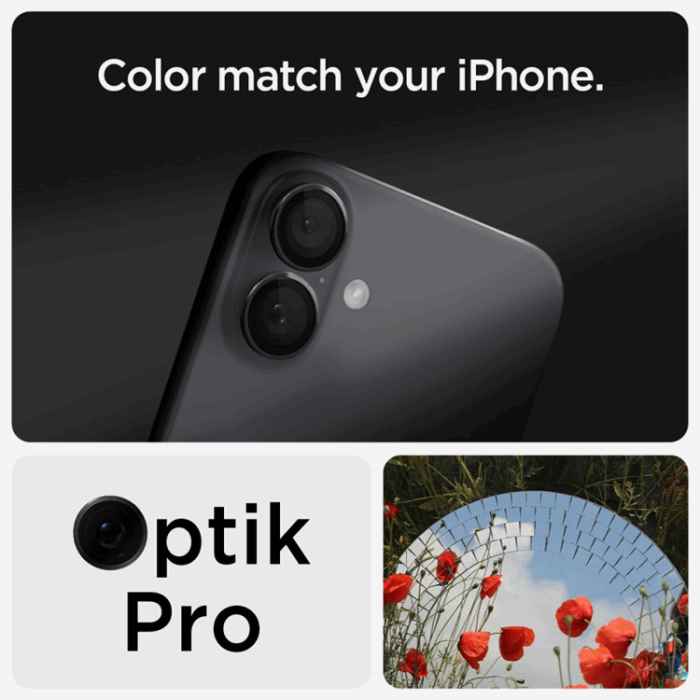 Spigen - [2-Pack] Spigen iPhone 16/16 Plus Kameralinsskydd Härdat glas EZ Fit