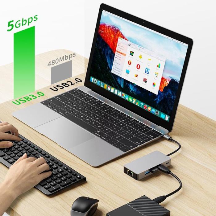 Tech-Protect - Tech-Protect HB05 9in1 Hub Adapter - Space Grå