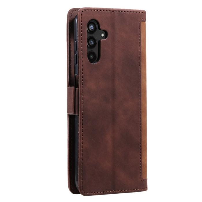 OEM - Samsung Galaxy A37 Plånboksfodral RFID-Skydd Konstläder - Brun