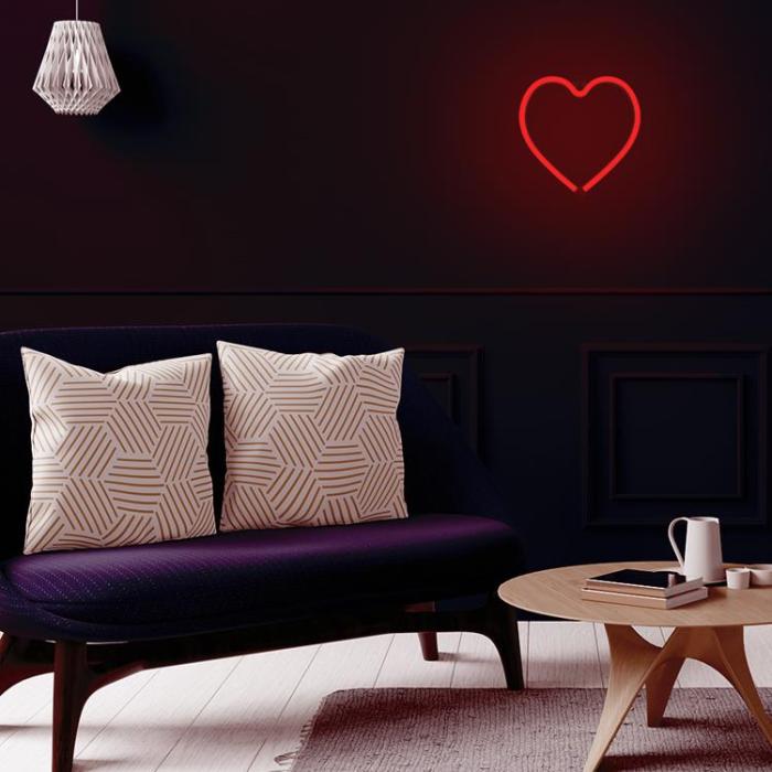 Forever Light - Forever Light LED Neon HEART Bat FLNE07 + USB - Röd