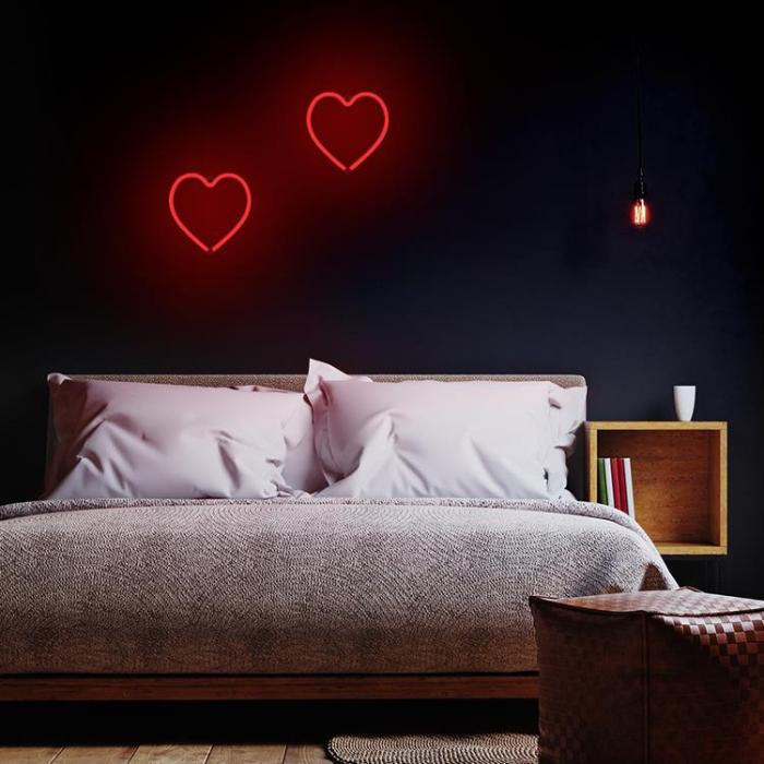 Forever Light - Forever Light LED Neon HEART Bat FLNE07 + USB - Röd
