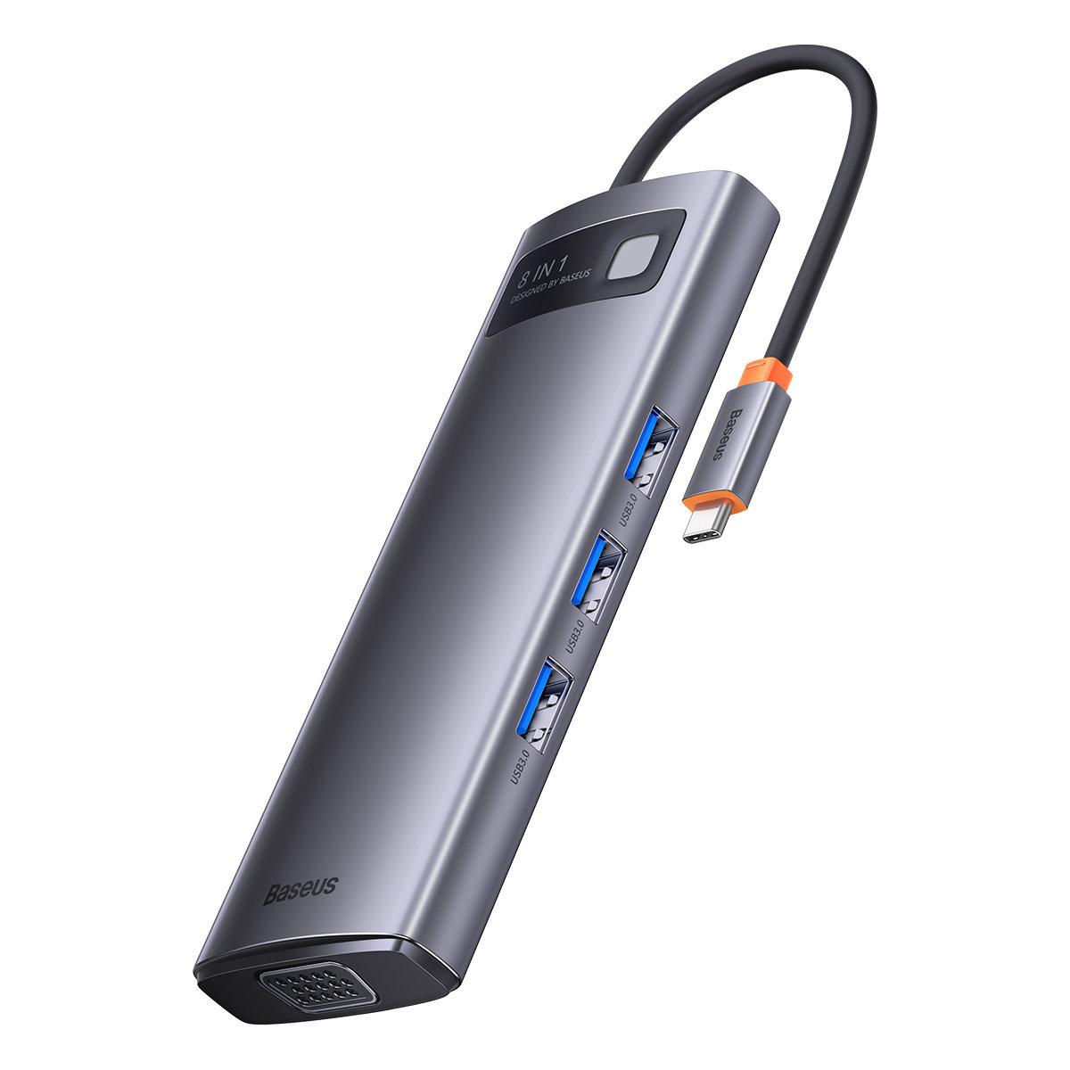 Baseus Hub 8in1 - Grå | 505295 | AlltMobil