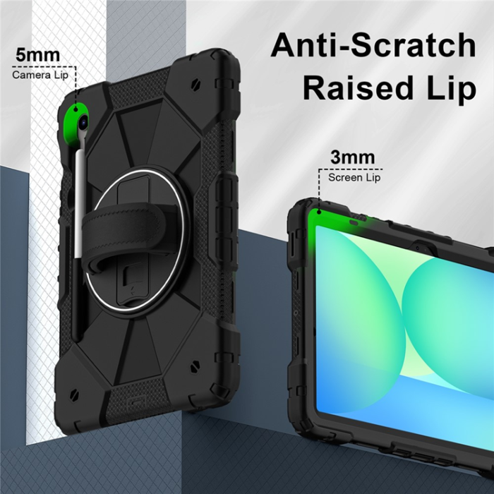 A-One Brand - Galaxy Tab S10 FE/S9 FE/S9 Skal Kickstand med Rem - Svart