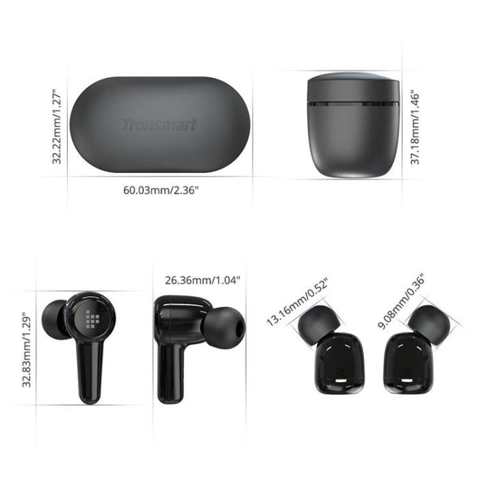 UTGATT1 - Tronsmart TWS Apollo Air ANC Bluetooth Trådlös Hörlurar - Svart