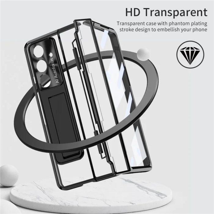 A-One Brand - Galaxy Z Fold 7 Mobilskal Kickstand med Skärmskydd - Svart