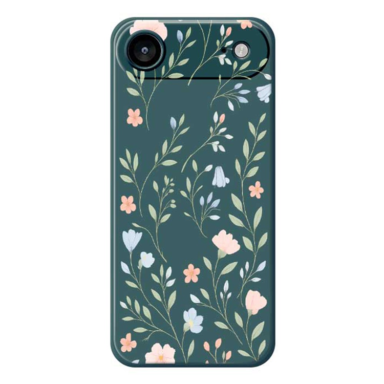 Mobilskal till iPhone Air Rosa Blue Flowers Pattern TPU - Grön | 2353 | AlltMobil