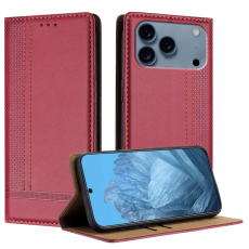 A-One Brand - iPhone 17 Pro Max Plånboksfodral L Shaped Grid Pattern - Rod