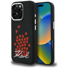 KARL LAGERFELD - KARL LAGERFELD Mobilskal F&ouml;r iPhone 16 Pro MagSafe Silikon Heart Sign Logo