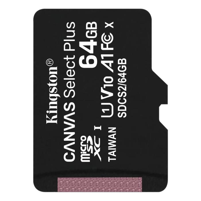 Kingston - Kingston 64GB Canvas Select Plus microSDXC Minneskort