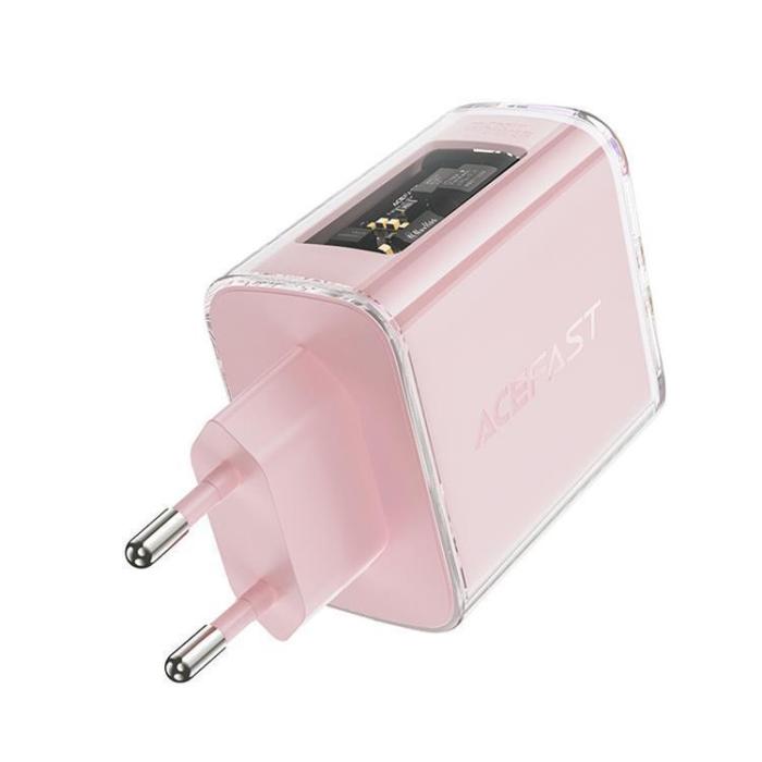 Acefast - Acefast GaN Väggladdare A45 65W 2 x USB-C - Rosa