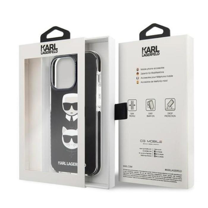 KARL LAGERFELD - KARL LAGERFELD iPhone 13 Pro Max Skal Karl & Choupette Head - Svart